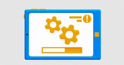 3D animation icon. Tablet icon with downloading information. Stock Footage 266926054