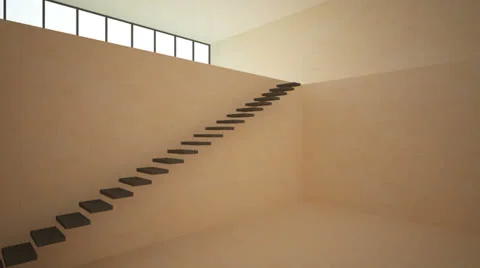 3D animation of the interior - climbing ladder Stock Footage 24830933