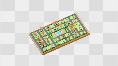 3D Animation of Isometric City plan Stock Footage 313274501