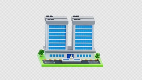 3D Animation of Isometric corporate office building Stock Footage 313274445