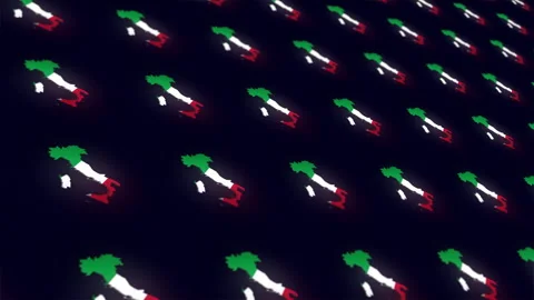 3D animation of Italy maps rotating.Seamless loop.Italy concept.pattern Stock Footage 252124147