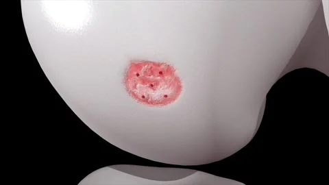 3D animation of knee cartilage tissue damage 스톡 동영상 345199054