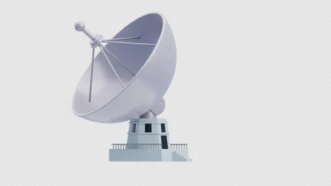 3D Animation of Large satellite dish antenna Stock Footage 312844373