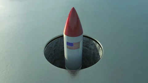 3D animation of the launch of the US rocket. Close up of the opening of the laun Stock Footage 115040182