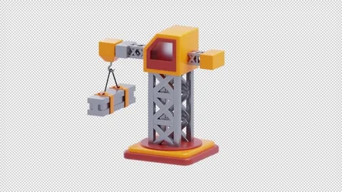 3D Animation of Lifting Crane Stock Footage 293210206