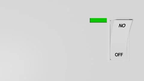 3d animation, light switch with light on Stock Footage 268438404