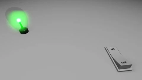 3d animation, light switch with light on Stock Footage 268438577