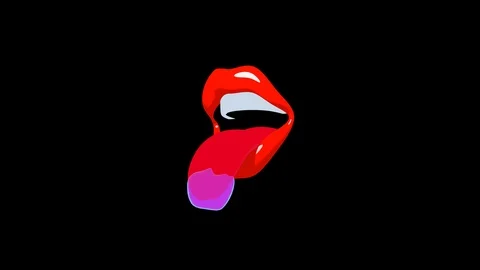3d Animation of Lips and Tongue Sticking Out Stock Footage