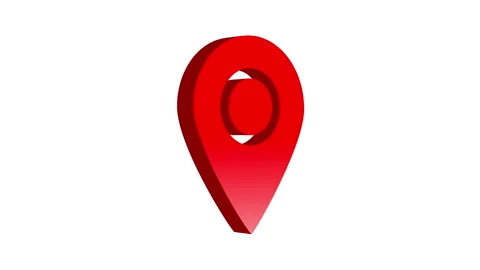 3D animation of location pin spinning on white background. 스톡 동영상 341119779