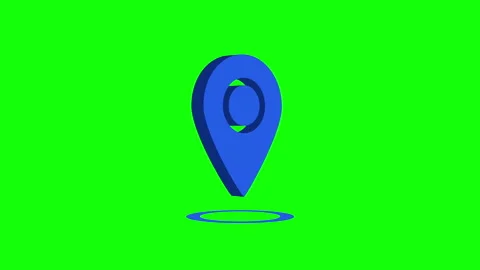 3D animation of location pin spinning on green background. 스톡 동영상 341272585