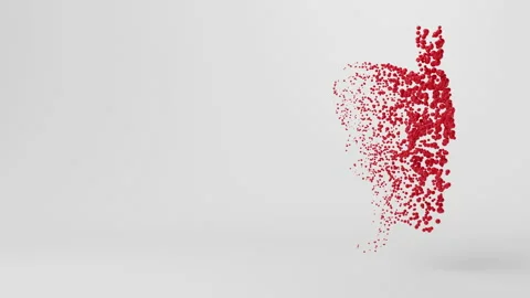 3D Animation Loop of a Heart Particle Cloud in 4K Stock Footage 226632045
