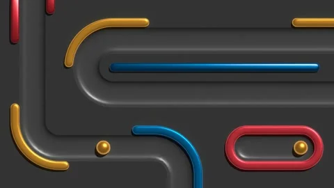 3D animation. Looped 4K animated video. Abstract geometric pattern Stock Footage 239012732