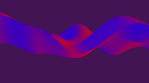 3D animation of lored soft wave forms, 4K loop wavy abstract animation Stock Footage 304750239