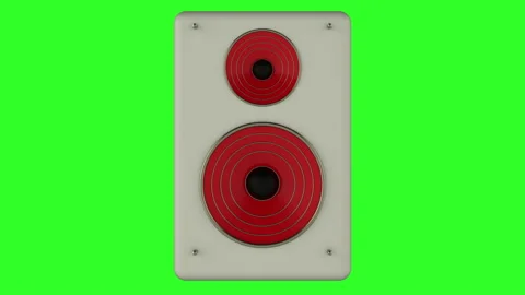3d animation of a loudspeaker on a green screen. Looped. Stock Footage 113295570