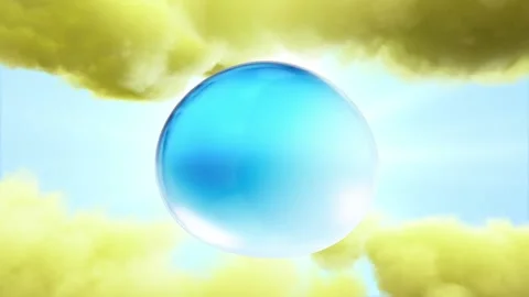 3D Animation Macro Liquid Collagen Serum, Bubbles slow movement on cloud  動画素材 164008821