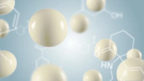 3D Animation Macro White Serum Cream Soft ball Transparent Background Video stock 140598976