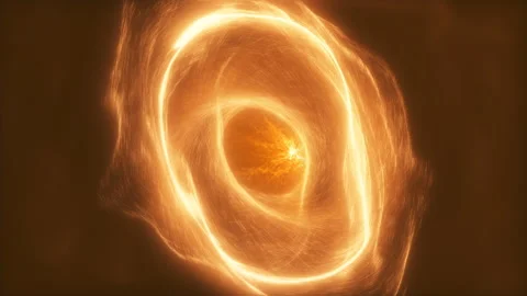 3d animation of a magical portal built from fire particles Stock Footage 333824459