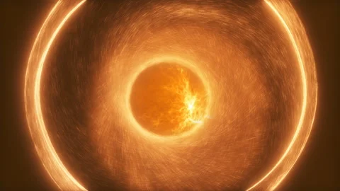 3d animation of a magical portal built from fire particles Stock Footage 333824698