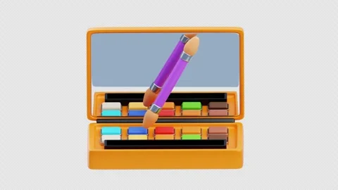 3D Animation of Makeup Plate Stock Footage 306522754