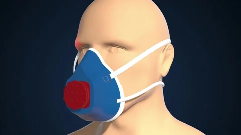 3D Animation Of Man With Protective mask. Preventive measure against coronavirus 스톡 동영상 135687179