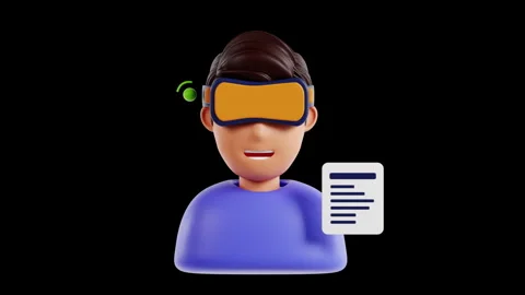 3D Animation of Man Wearing Vr Glasses Stock Footage 286796222