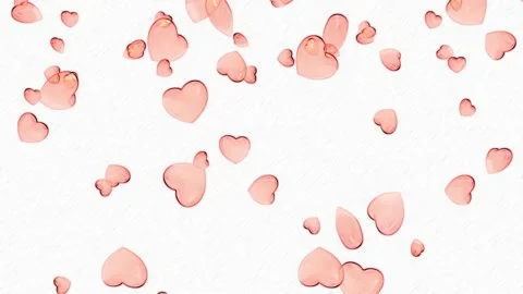 3D Animation of many falling hearts Pencil Scetch, the concept of Valentine's Stock Footage 228822204