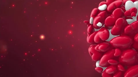 3D Animation of many hearts valentine's, the concept of Valentine's Stock Footage 336563087