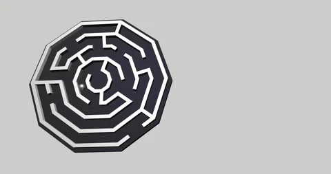 A 3D animation of the maze with a silver ball. 4K maze animation. Stock Footage 171344815