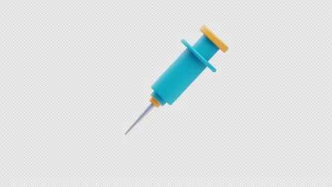 3D Animation of Medical Syringe with Sharp Needle Stock Footage 322615238