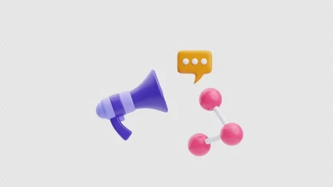 3D Animation of Megaphone chat and share. Viral Promotion 3D Icon Stock Footage 311921657