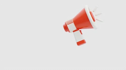 3D Animation of Megaphone for Marketing Stock Footage 296037789