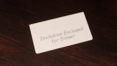 3D Animation of a Message Arriving Under the Door with Text: "Invitation Video stock 309738428