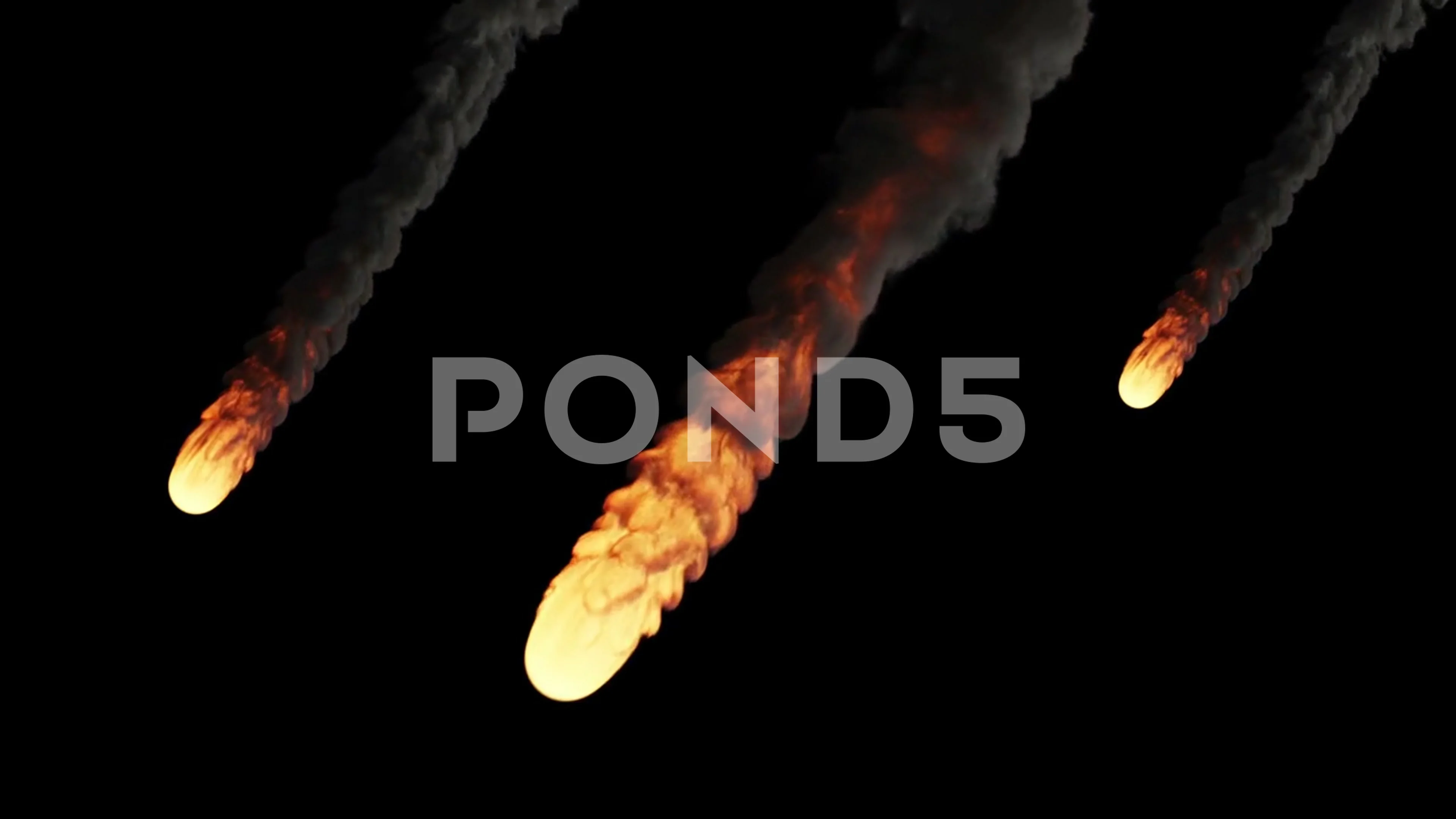 3d Animation of a meteor shower isolated... | Stock Video | Pond5