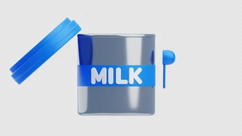 3D Animation of Milk Powder Stock Footage 306523886