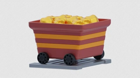 3D Animation of Mining Cart Stock Footage 293210210