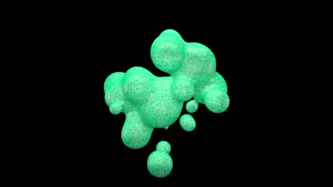 3D animation of mint abstract smooth liquid shape. Stock Footage 248074664