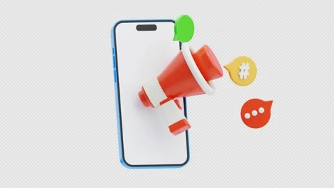 3D Animation of Mobile Marketing Stock Footage 296037864