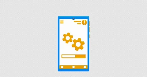 3D animation. Mobile phone icon with file upload. Stock Footage 267719882