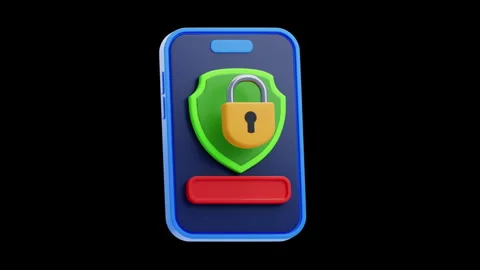 3D Animation of Mobile Security Stock Footage 287081669