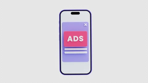 3D Animation of Mobile sponsored ads display Stock Footage 311921447