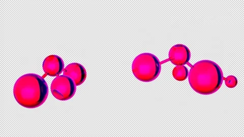 3D animation molecule macro atom cell Serum Rotate Loop  Transparent Background. Stock Footage 158884336