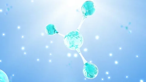 3D animation molecule macro atom cell Serum Liquid Cream Collagen Blue 動画素材 169060727