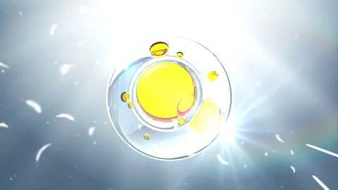3D animation molecule macro atom cell Serum Liquid Cream ,Collagen Clear Crystal Video stock 220646204