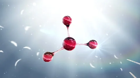 3D animation molecule macro atom cell Serum Liquid Cream ,Collagen Clear Crystal Stock-Footage 221029429