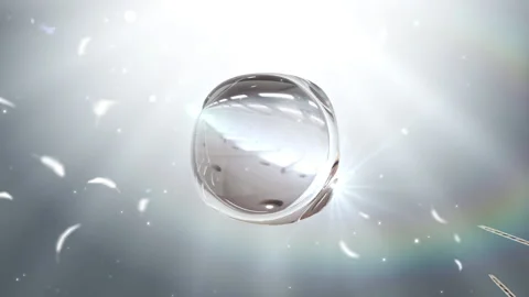 3D animation molecule macro atom cell Serum Liquid Cream ,Collagen Clear Crystal Video stock 221123140