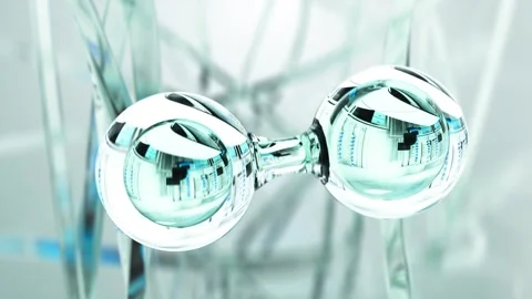 3D animation molecule macro atom cell Serum Liquid Cream ,Collagen Clear Crystal Stock-Footage 239699457