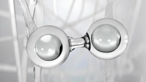3D animation molecule macro atom cell Serum Liquid Cream ,Collagen Clear Crystal Stock-Footage 240601669