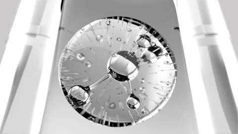 3D animation molecule macro atom cell Serum Liquid Cream ,Collagen Clear Crystal Stock Footage 276522306