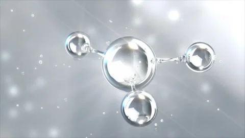 3D animation molecule macro atom cell Serum Liquid Cream ,Collagen Clear Crystal Stock Footage 277010335