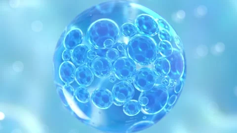 3D animation molecule macro atom cell Serum Liquid Cream ,Collagen Clear Crystal Stock Footage 278641680
